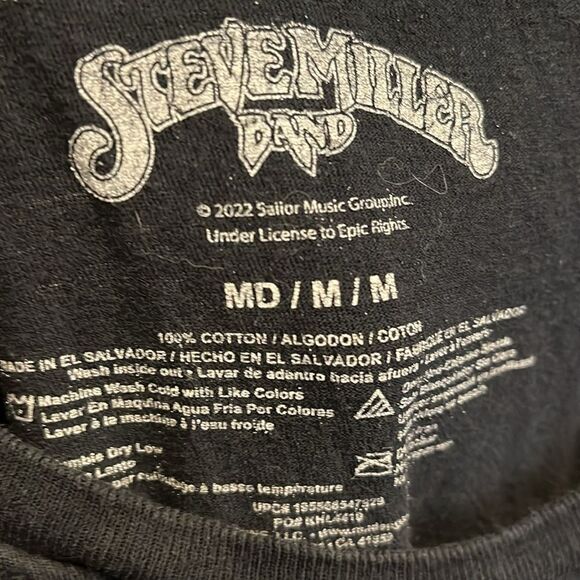 Steve Miller Band Black Distressed Pegasus Distressed Graphic Shirt Music Band - Picture 7 of 7